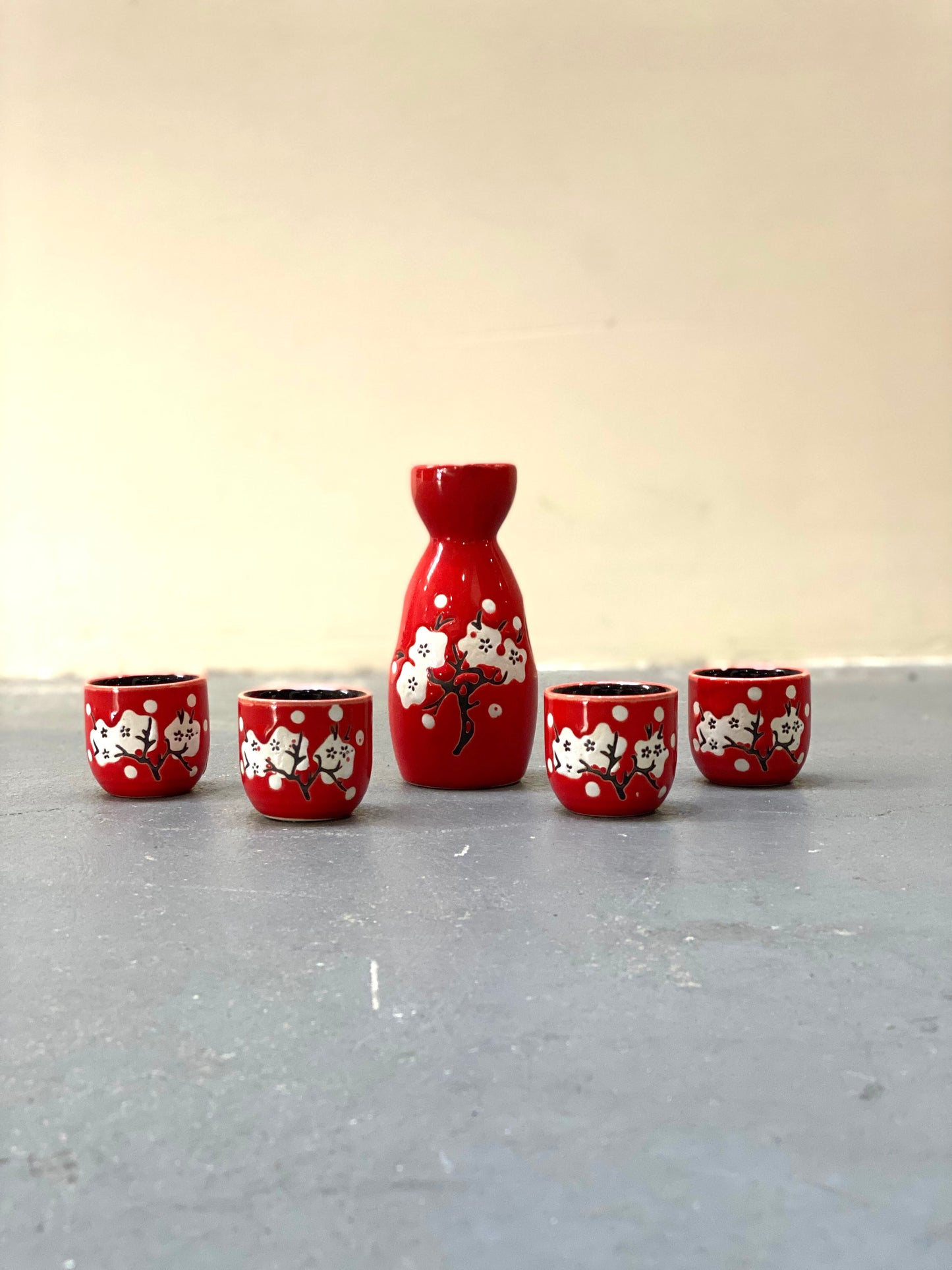 Hand-Made Red Sake Set