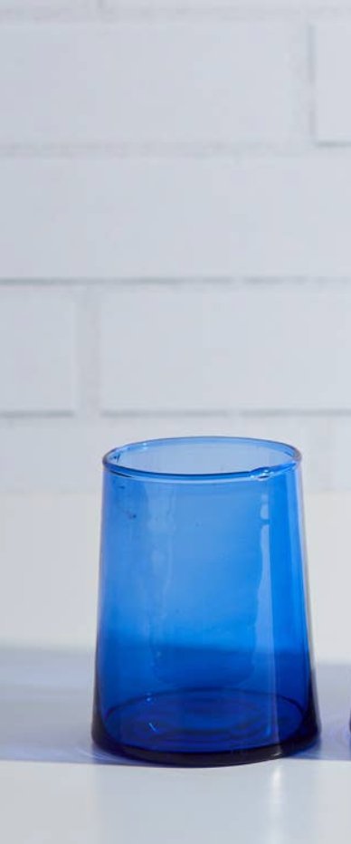 Blue Moroccan Glasses - Set of Two - Bespoke Bar L.A.