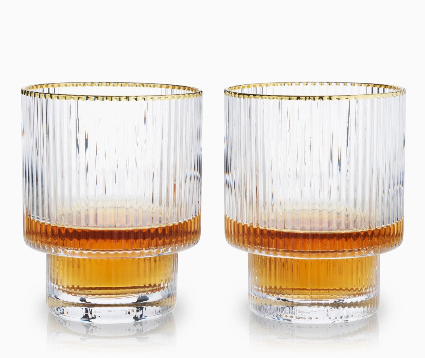 Gold Rimmed Crystal Tumblers - Set of 2 - Bespoke Bar L.A.