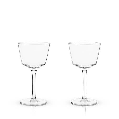 Angled Crystal Nick & Nora Glasses - Set of 2 - Bespoke Bar L.A.