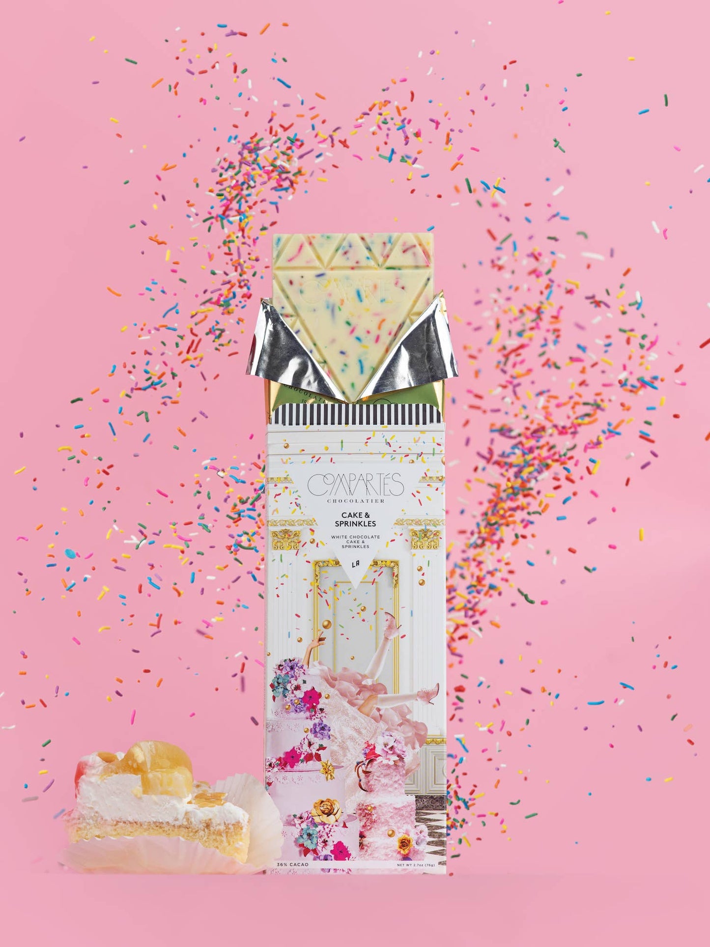 Compartes Cake & Sprinkles White Chocolate Bar - Bespoke Bar L.A.