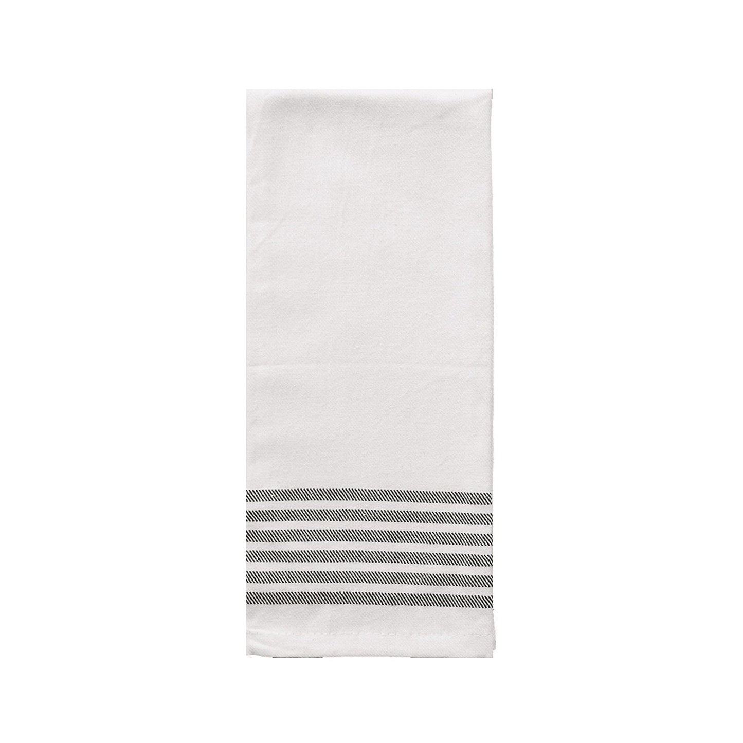 Cream with Black Stripes Cotton Kitchen Towel - Bespoke Bar L.A.