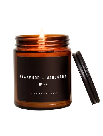 Teakwood and Mahogany Soy Candle - Bespoke Bar L.A.