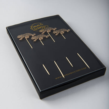 Leopard Cocktail Picks Sticks