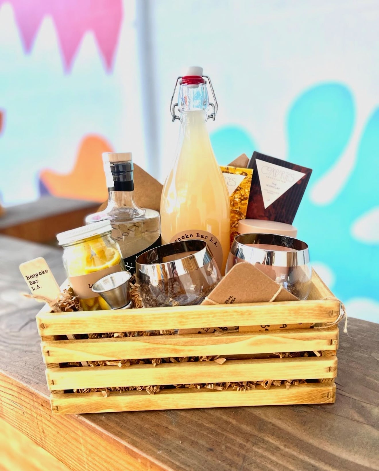 Lemon Ginger Chrome Rimmed Glasses Box - Bespoke Bar L.A.