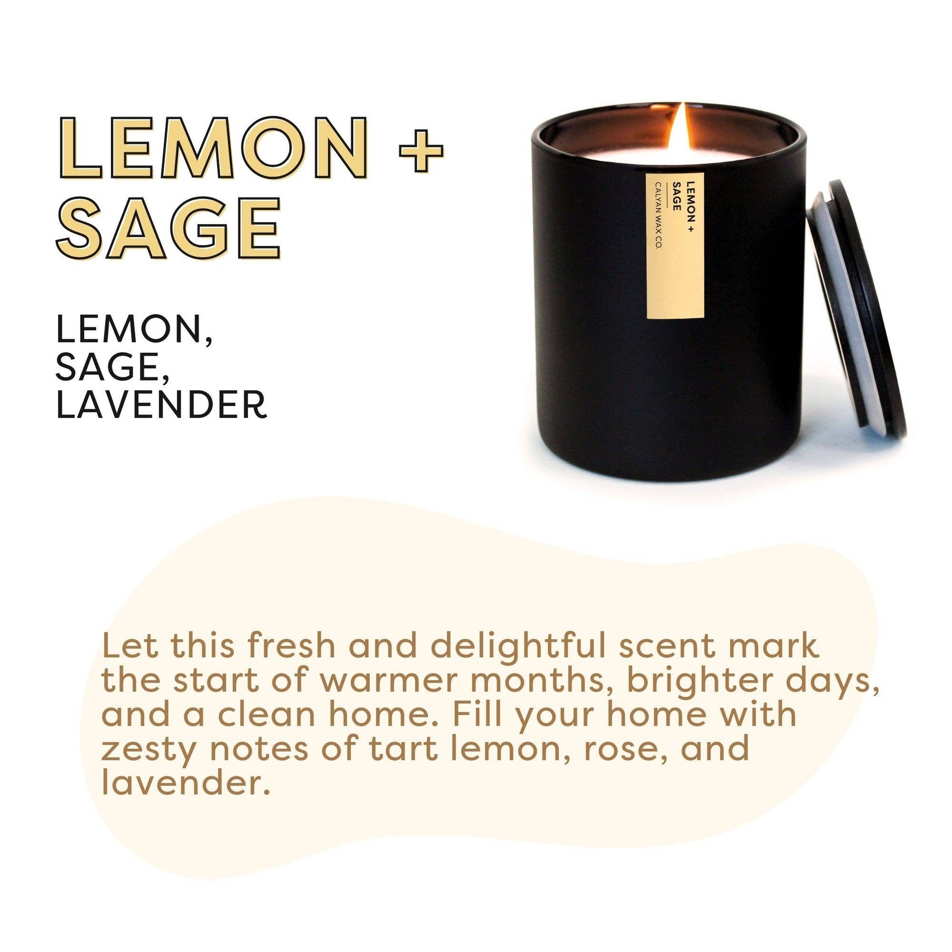 Lemon + Sage Soy Candle - Bespoke Bar L.A.
