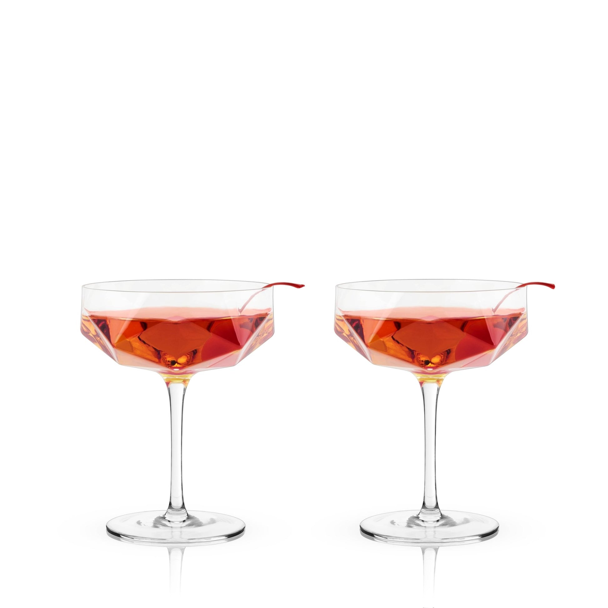 Angled Crystal Coupes - Set of Two - Bespoke Bar L.A.