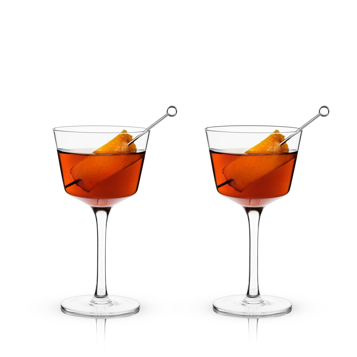 Angled Crystal Nick & Nora Glasses - Set of 2 - Bespoke Bar L.A.