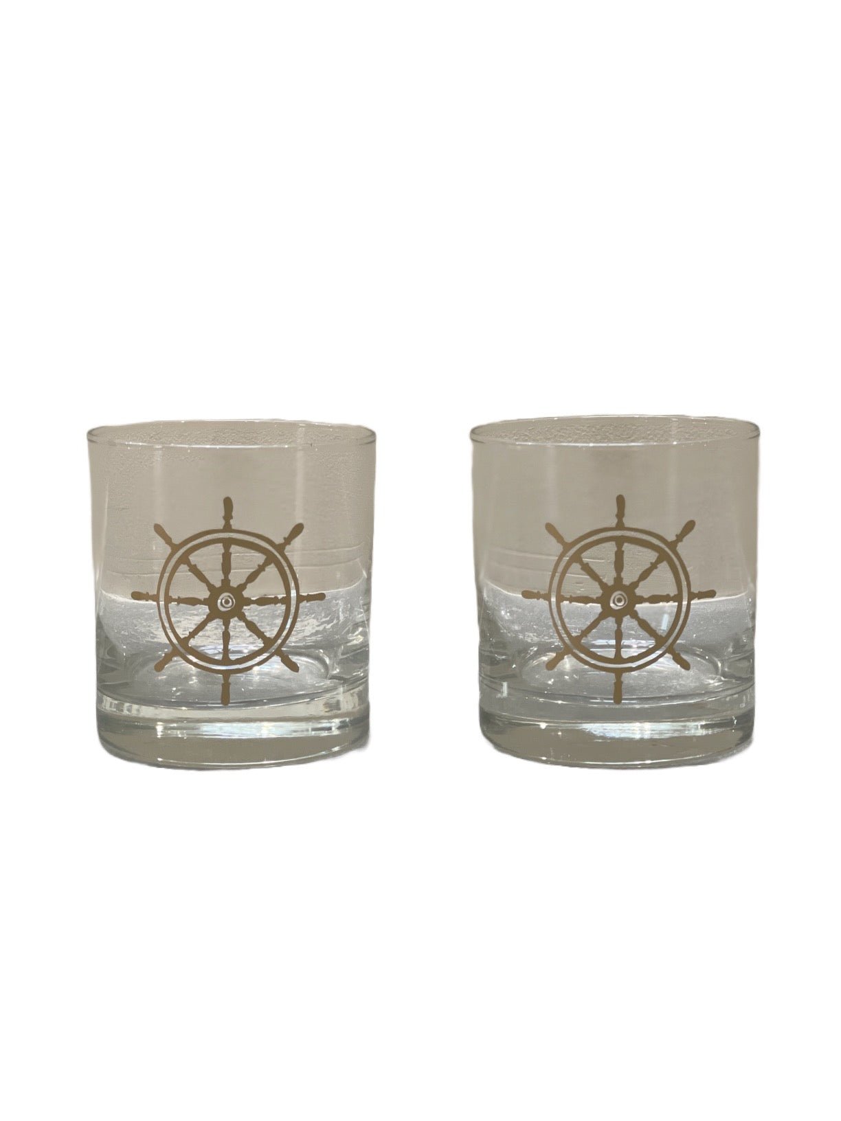 Nautical Wheel Rocks Glass - Set of Two - Bespoke Bar L.A.